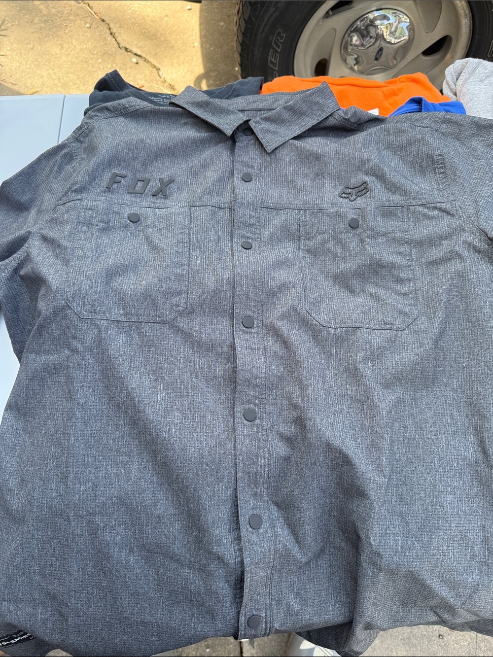 Fox Men’s Charcoal Button-Up Work Shirt